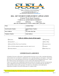 Application for Student Employment (Current Year)