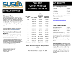 Fall 2015 Fees Distribution