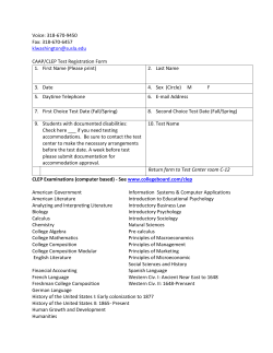 CLEP CAAP Registration
