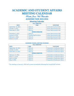 Calendar of Meetings