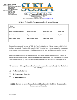 Special Circumstance Application