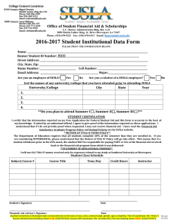 Institutional Data Form