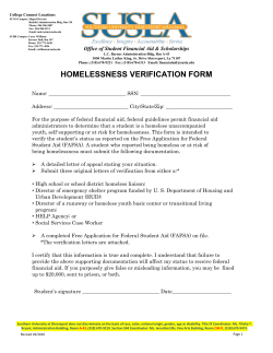 Homeless Verification Form