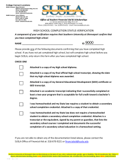 High School Completion Verification Form