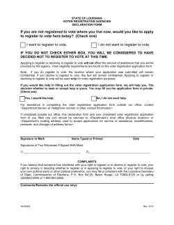 Voter Registration Declaration Form