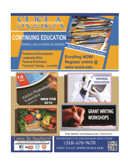 2016 Spring Continuing Education Brochure