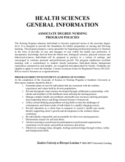 Health Sciences General Policies