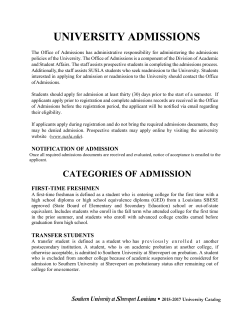 University Admissions Policies