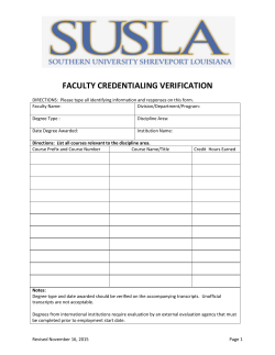 Faculty Verification Form