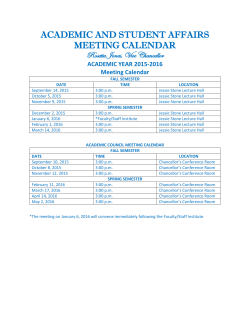 Calendar of Meetings