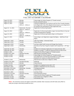 Fall Semester 2015
