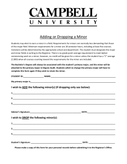 Adding/Dropping a Minor