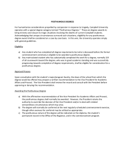 Posthumous Degrees Addendum