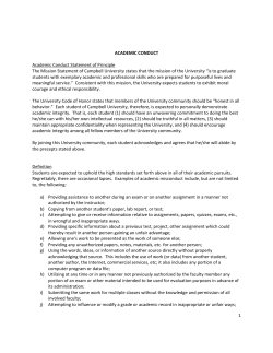 Academic Conduct Addendum