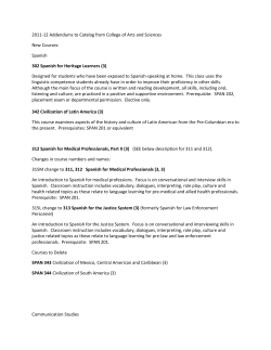 College of Arts Sciences 2012 Addendum