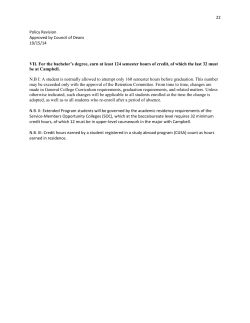 CUSA and CU Residency Credit Revision