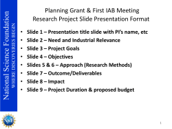 Sample Format for First IAB Meeting Project Presentations (.PPT)