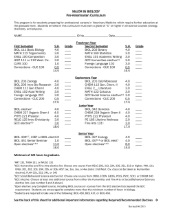 Biology - Pre-Veterinary School Curriculum