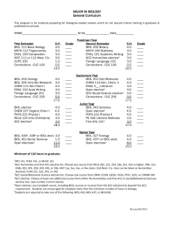 Biological Sciences - General Curriculum