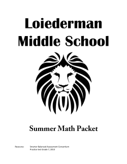 Grade 8 summer packet
