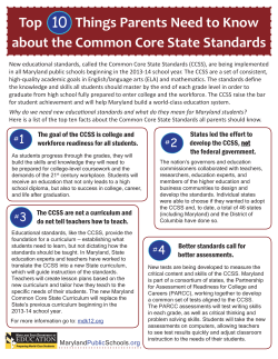 Top Ten Things Parents Need to Know About the Common Core State Standards