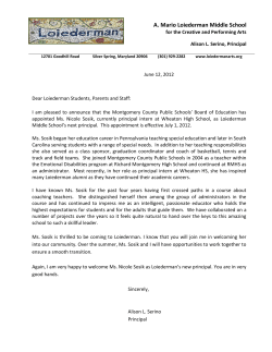 A letter from Ms. Serino regarding Nicole's appointment as principa