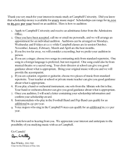 Scholarship Audition Information