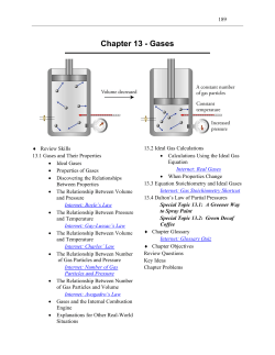 Study Guide Chapter 13: An Introduction to Chemistry