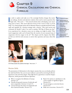 Chapter 9: An Introduction to Chemistry