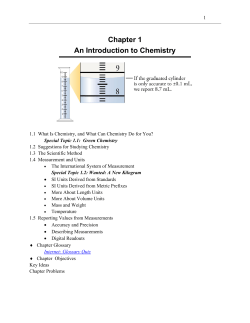 Study Guide Chapter 1: An Introduction to Chemistry