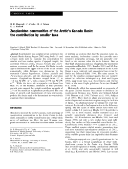 Hopcroft, R. R., Clarke, C., Nelson, R. J., Raskoff, K. A. (2005). Zooplankton Communities of the Arctic's Canada Basin: the contribution by smaller taxa. Polar Biology , 28, 198-206.