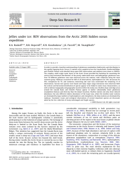 Raskoff, K.A., Hopcroft, R.R., Kosobokova, K.N., Purcell, J.E., Youngbluth, M. (2010) Jellies under ice: ROV observations from the Arctic 2005 Hidden Ocean Expedition. Deep Sea Research .