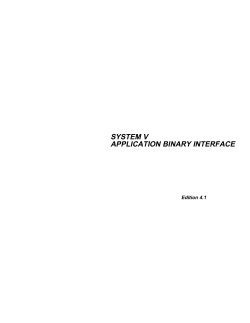 System V Application Binary Interface: Edition 4.1