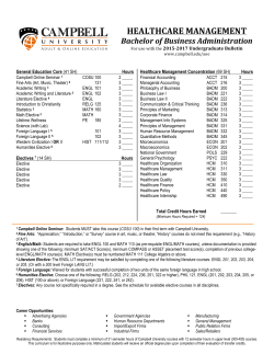 Bachelor of Business Administration - Healthcare Management
