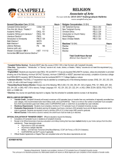 Associate of Arts in Religion