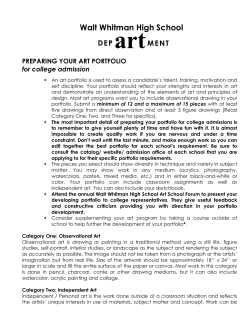 Preparing your Art Portfolio for College Admission