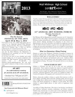 Fall Art Department Newsletter!