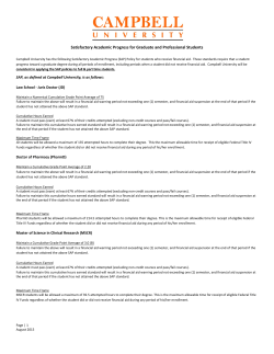Graduate Satisfactory Academic Policy