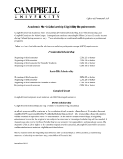 Academic Merit Scholarship Requirements