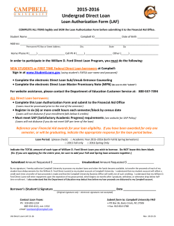15.16 Ungraduate Direct Loan Authorization