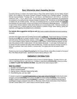 Basic Information about Counseling Services