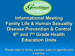 6th 7th Grade Parent Health Meeting - PowerPoint