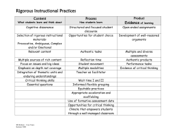 Rigorous Instructional Practices