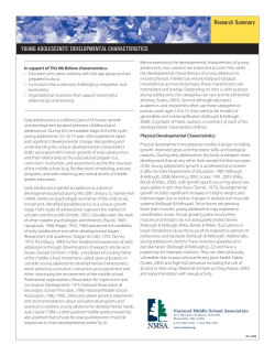 Adolescent Learner Developmental Characteristics Research Brief