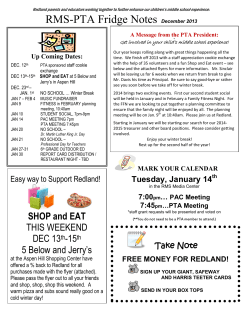 December 2013 Fridge Notes