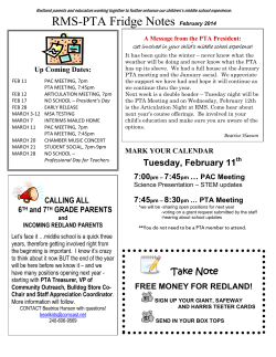 February 2104 Fridge Notes