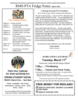 March 2014 Fridge Notes