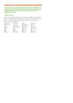 May's Organic prize quiz winner and answers