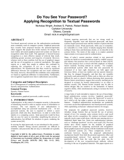 Do You See Your Password? Applying Recognition to Textual Passwords