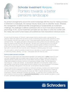 Pointers towards a better pensions landscape